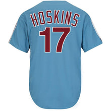 Load image into Gallery viewer, Rhys Hoskins Philadelphia Phillies Majestic Alternate Official Cool Player Jersey - Light Blue