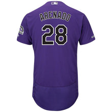 Load image into Gallery viewer, Nolan Arenado Colorado Rockies Majestic Home Collection Flex Base Player Jersey - White/Purple