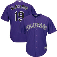 Load image into Gallery viewer, Charlie Blackmon Colorado Rockies Majestic Alternate Official Cool Base Player Jersey - Purple/White