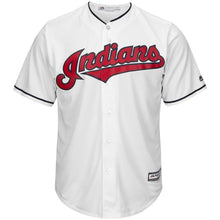 Load image into Gallery viewer, Francisco Lindor Cleveland Indians Majestic Home Big &amp; Tall Cool Base Player Jersey - White