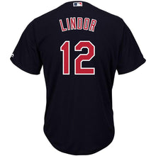 Load image into Gallery viewer, Francisco Lindor Cleveland Indians Majestic Home Big &amp; Tall Cool Base Player Jersey - White