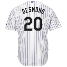 Load image into Gallery viewer, Ian Desmond Colorado Rockies Majestic Home Official Cool Base Player Jersey - White/Purple
