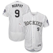 Load image into Gallery viewer, Daniel Murphy Colorado Rockies Majestic Home Flex Base Collection Player Jersey – White/Purple