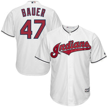 Load image into Gallery viewer, Trevor Bauer Cleveland Indians Majestic Official Cool Base Player Jersey - White