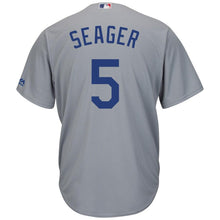 Load image into Gallery viewer, Corey Seager Los Angeles Dodgers Majestic Official Cool Base Player Jersey - White/Grey
