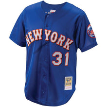 Load image into Gallery viewer, Mike Piazza New York Mets Mitchell &amp; Ness Cooperstown Collection Mesh Batting Practice Jersey - Black/royal