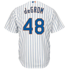 Load image into Gallery viewer, Jacob deGrom New York Mets Majestic Cool Base Player Jersey - White/Royal