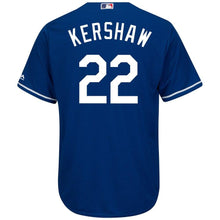 Load image into Gallery viewer, Clayton Kershaw Los Angeles Dodgers Majestic Big &amp; Tall Alternate Cool Base Replica Player Jersey - Royal/White