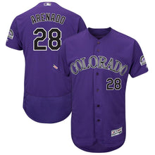 Load image into Gallery viewer, Nolan Arenado Colorado Rockies Majestic Home Collection Flex Base Player Jersey - White/Purple